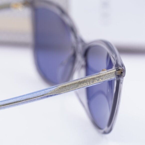 Jimmy Choo BA/G/S 0KB7KU Cat Eye Sunglasses - Transparent Grey/Blue - Picture 10 of 10